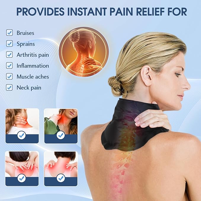 PRFCTLIFE Neck Ice Pack Wrap for Pain Relief, Cervical Ice Pack for Neck and Shoulders for Injuries, Swelling, Neck Stiffness, Sprains, and Cervical Surgery Recovery - Image 2