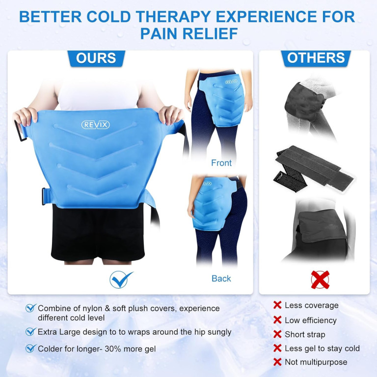 REVIX Extra Large Reusable Cold Pack for Hip Bursitis & Hip Flexor Pain, Ice Pack for Hip Replacement Surgery, Inflammation Hip Pain Relief - Image 2