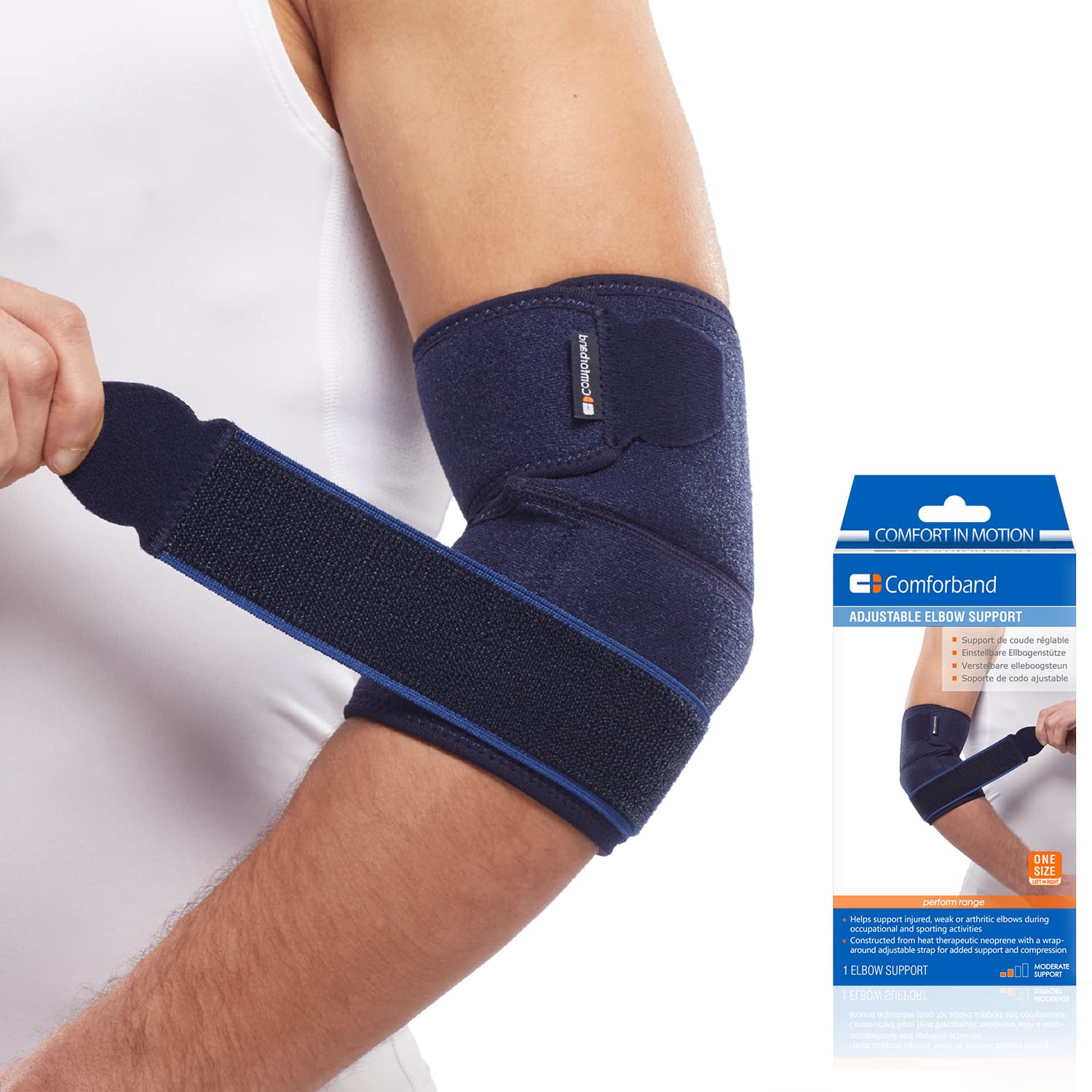 Adjustable Elbow Support for Epicondylitis, Tennis Elbow, Golfer’s Elbow, Bursitis, Elbow Sprains, Strains, Tendonitis, Arthritis, Sports Injury Recovery - Elbow Pain Relief - One Size fits Most