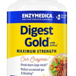 Enzymedica Digest Gold + ATPro, Maximum Strength, Fast-Acting, Helps Digest Large Meals, Prevents Bloating and Gas, 240 Count (FFP)