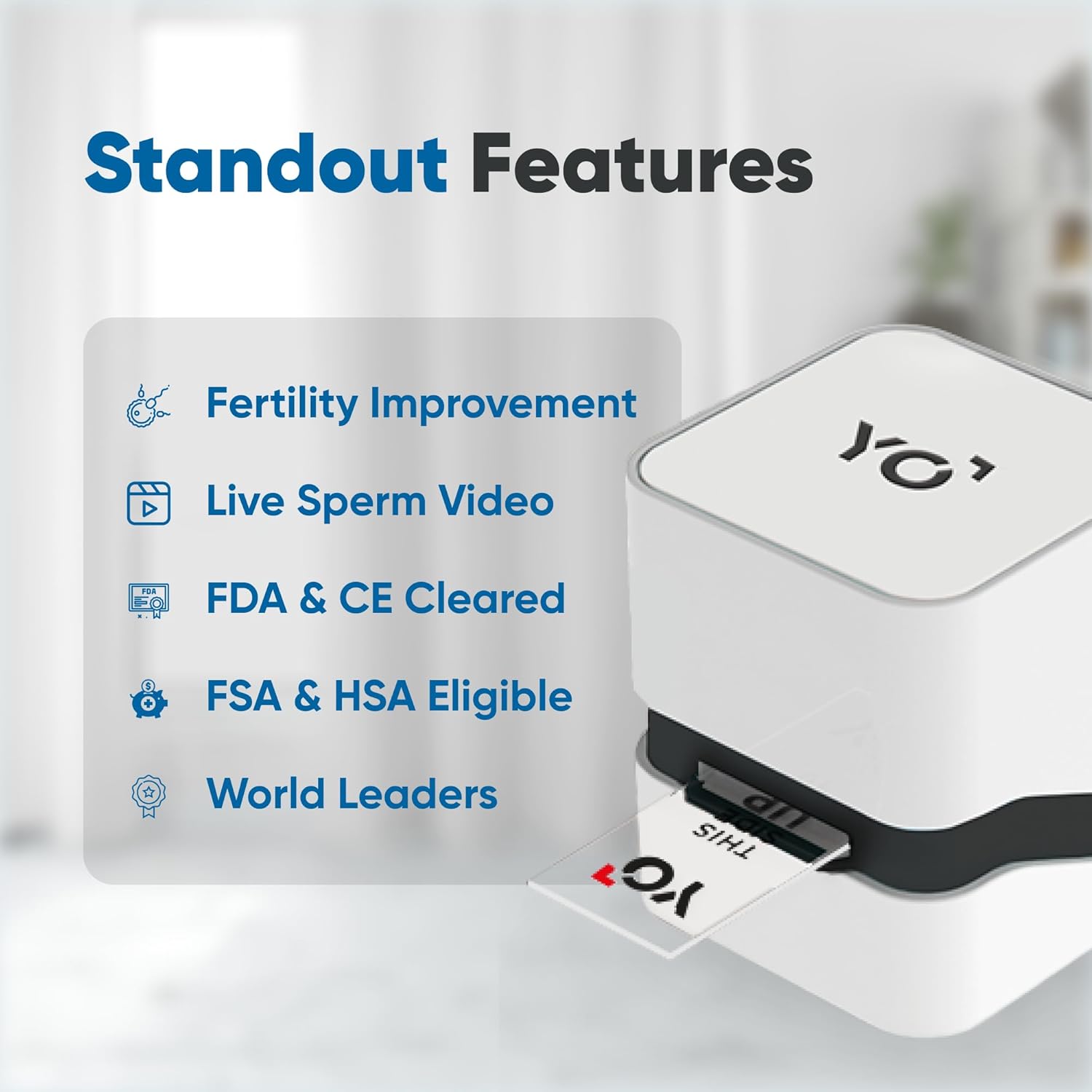 YO Home Sperm Test | At-Home Fertility Test Kit for Men | Check Motile Sperm Concentration with 97% Accuracy | Fast Results Using Your Smartphone | includes 6 Tests | Private, Convenient, Easy to Use - Image 5