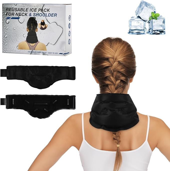 PRFCTLIFE Neck Ice Pack Wrap for Pain Relief, Cervical Ice Pack for Neck and Shoulders for Injuries, Swelling, Neck Stiffness, Sprains, and Cervical Surgery Recovery