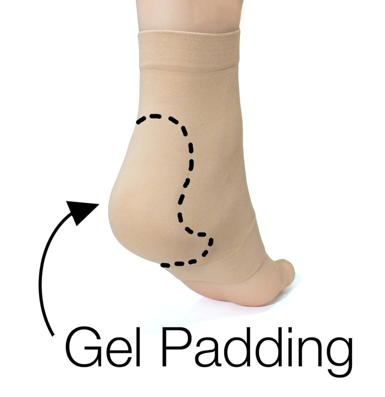 ZenToes Achilles Tendon Heel Protector Compression Padded Sleeve Socks for Bursitis, Tendonitis, Tenderness - 1 Pair - Image 2