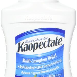 Kaopectate Multi-Symptom Relief Anti-Diarrheal/Upset Stomach Reliever Liquid, Vanilla, 8 Fl Oz, Pack of 3