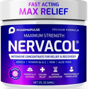 Pharmapulse Neuropathy Nerve Relief Cream – Maximum Strength for Feet, Hands, Legs, Toes, Lower Back - Alpha Lipoic Acid, Arnica, Vitamin B6, Aloe Vera, MSM - Effective Soothing