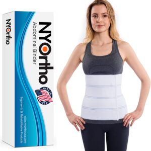 NYOrtho Abdominal Binder Lower Waist Support Belt - Compression Wrap for Men and Women MADE IN USA (75" - 90") 4 Panel - 12"