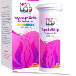 Vaginal ph test strips for women(50 cnt). BV Bacterial Vaginosis and Yeast Infection Test Strips. Feminine pH test for Vaginal Health, Acidity, and Alkalinity. Strips in Sealed Pouches