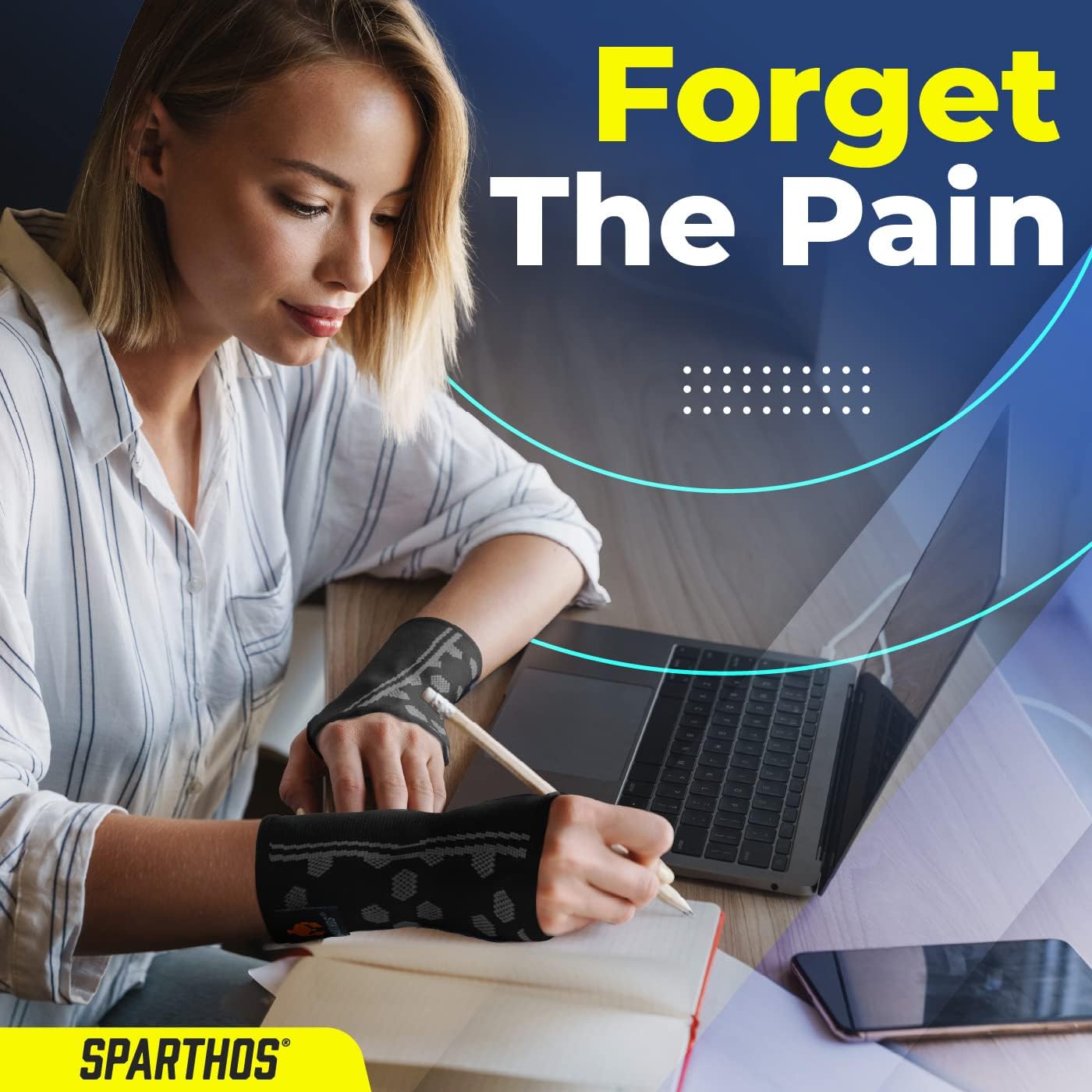 Sparthos Wrist Support Sleeves (Pair) – Medical Compression for Carpal Tunnel and Wrist Pain Relief – Wrist Brace for Men and Women – Made from Innovative Breathable Elastic Blend - Image 3