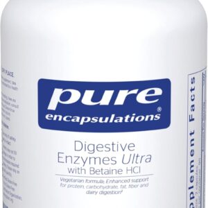 Pure Encapsulations Digestive Enzymes Ultra with Betaine HCl - Vegetarian Digestive Enzyme Supplement to Support Protein, Carb, Fiber, and Dairy Digestion* - 180 Capsules