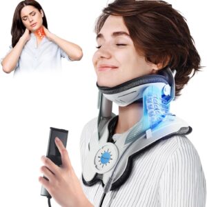 Cervical Neck Traction Device: Neck Stretcher for Cervical Pain Relief, Electric Air Pump with 3 Power Traction, Built-in 8 Airbag, Improved Stretcher for Neck Decompression and Neck Tension Relief