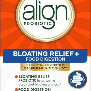 Align Probiotic Bloating Relief + Food Digestion, Probiotics for Women and Men, #1 Doctor Recommended Brand‡, Promotes Digestive Health and Helps Support the Metabolism of Food*, 28 Capsules