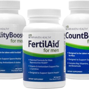 Fairhaven Health FertilAid for Men, MotilityBoost, and Countboost Combo | Fertility Supplements for Men | Male Fertility Supplement with Conception Vitamin and Fertility Support Prenatal Formula