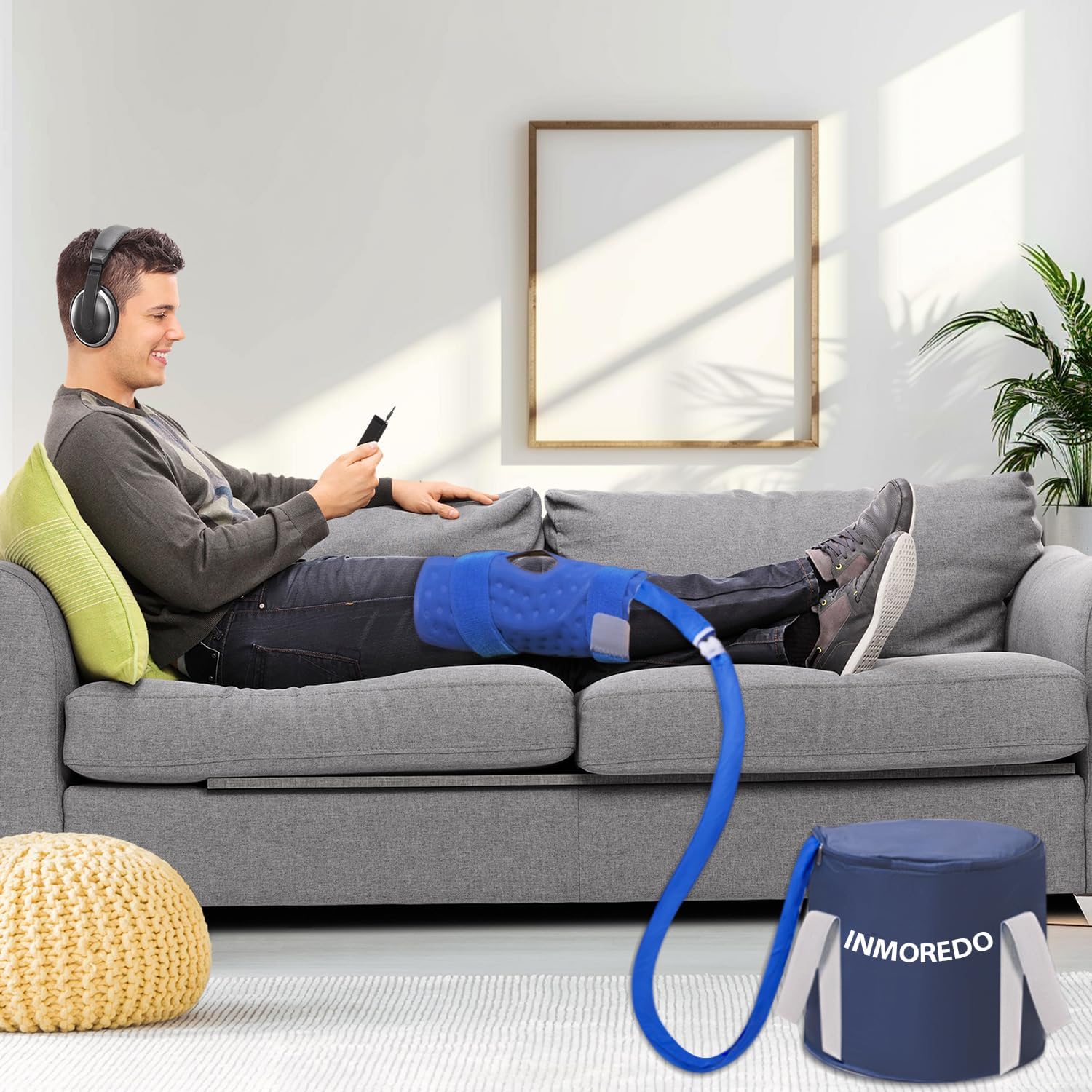 Cold Therapy System Ice Machine System for ACL Knee Surgery Recovery - Quiet Pump, Flexible Kit, Portable, Knee Ice Machine, Ideal for Sports Injuries, Knee Pains, Strain & Stiffness, Sprain