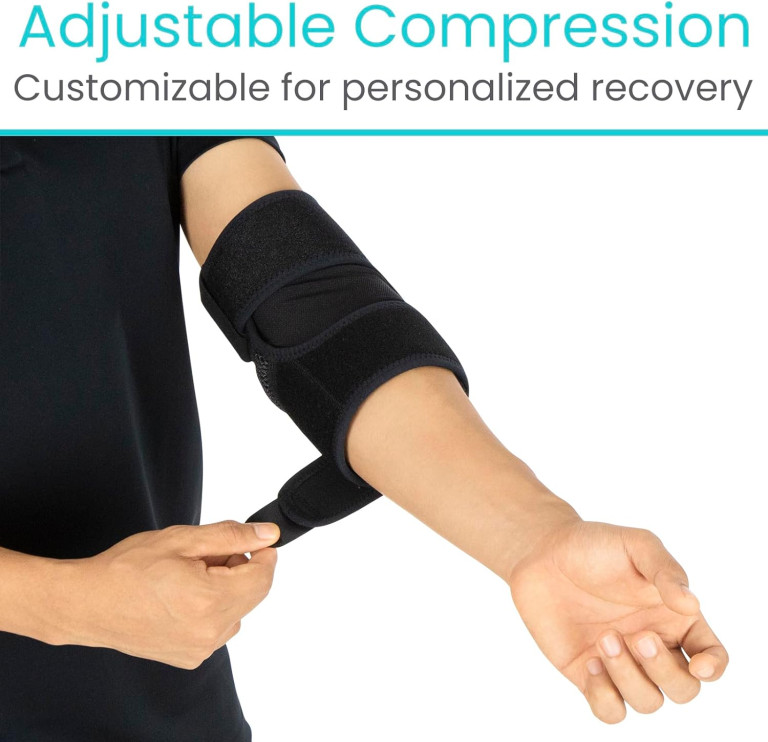 Vive Elbow Brace - Tennis Compression Sleeve - Wrap for Golfers, Bursitis, Left or Right Arm - Tendonitis Support Strap for Golf, Men and Women - Epicondylitis and Sports Recovery - Image 4