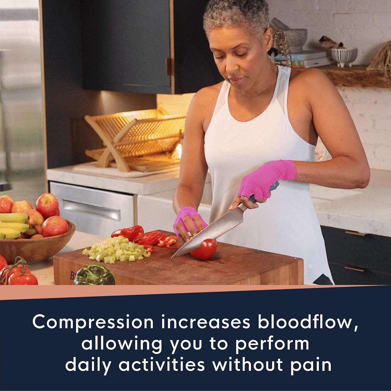 Copper Compression Arthritis Gloves | Fingerless Arthritis Carpal Tunnel Pain Relief Gloves For Men & Women | Hand Support Wrist Brace For Rheumatoid, Tendonitis, Swelling, Crocheting, Typing - Image 5