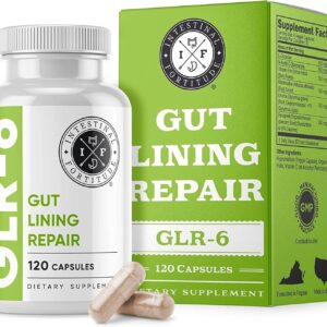 GLR-6 - Gut Lining Repair Supplement for Gut Health - Leaky Gut Repair with L-Glutamine, Slippery Elm, DGL Licorice Root, Marshmallow Root, Fenugreek - IBS, IBD, GERD