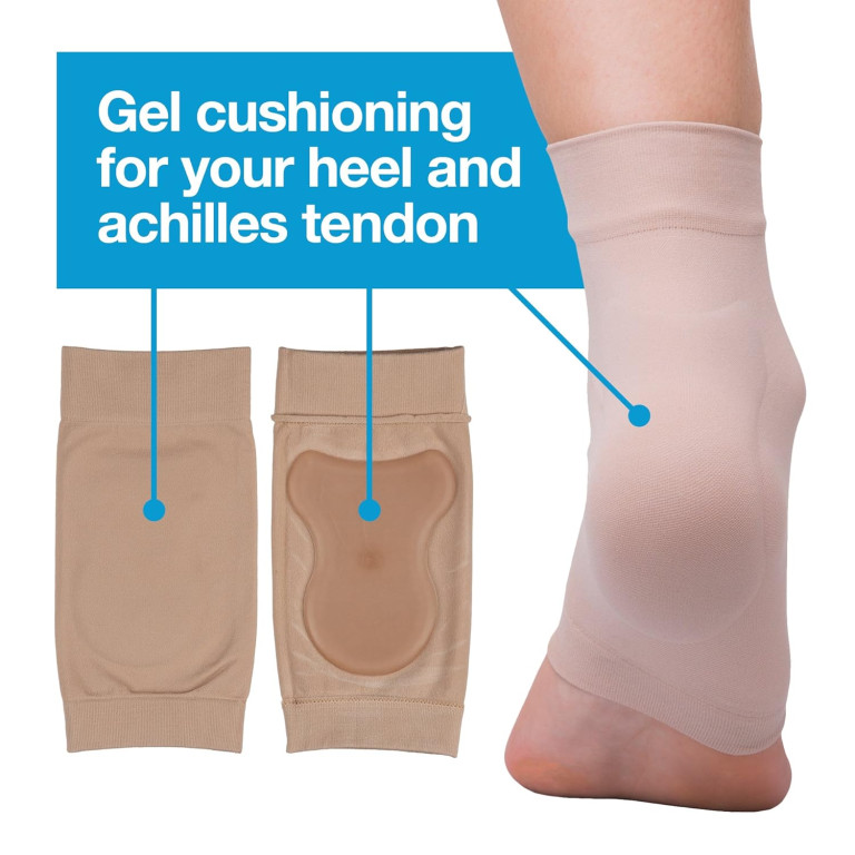 ZenToes Achilles Tendon Heel Protector Compression Padded Sleeve Socks for Bursitis, Tendonitis, Tenderness - 1 Pair - Image 5