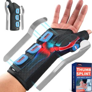 FEATOL Wrist Brace With Thumb Support for Dequervains Tendonitis-Thumb Brace for Carpal Tunnel, Tendonitis, Arthritis Pain Relief-Thumb Spica Splint for Night-Right Hand Small/Medium-for Men and Women