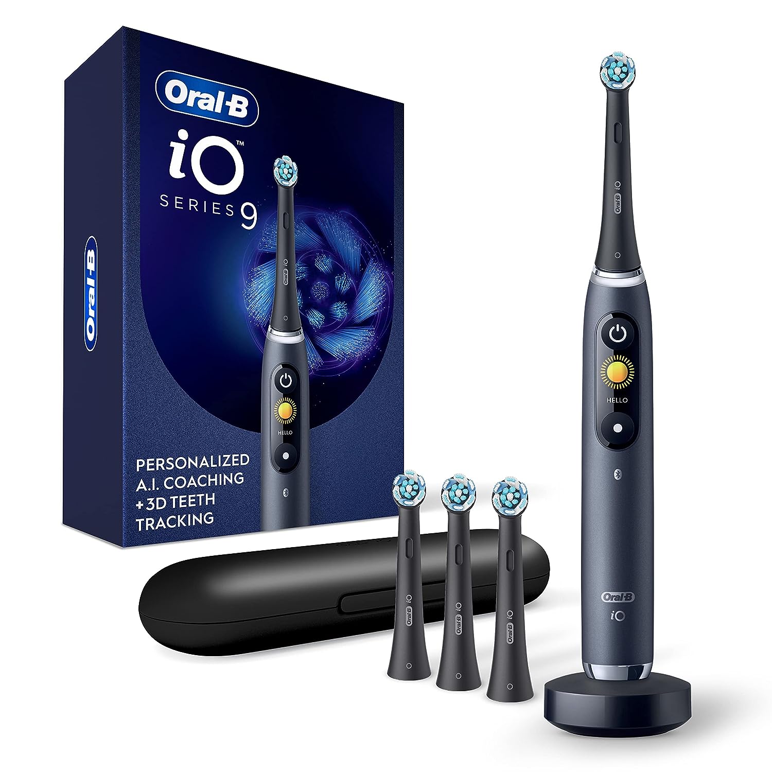 Oral-B iO Series 9 Electric Toothbrush with 3 Replacement Brush Heads, Black Onyx - Image 5