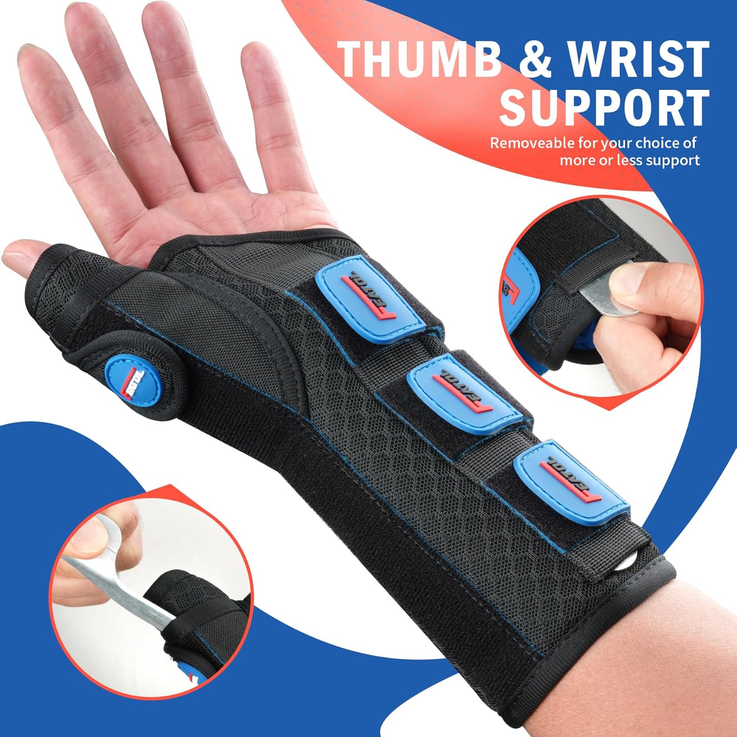 FEATOL Wrist Brace With Thumb Support for Dequervains Tendonitis-Thumb Brace for Carpal Tunnel, Tendonitis, Arthritis Pain Relief-Thumb Spica Splint for Night-Right Hand Small/Medium-for Men and Women - Image 5