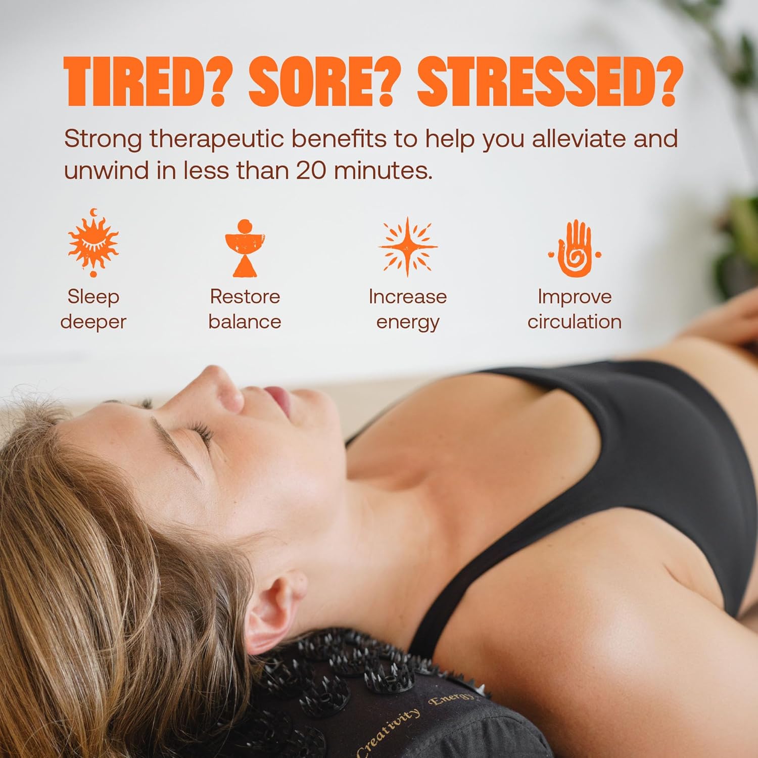 ShaktiMat Acupressure Neck Pillow Original Level, Organic Cotton GOTS Certified, FSA/HSA Eligible, Ethically Handcrafted in India, Sustainable and Durable. Acupuncture relieves Stress, Tension - Image 5