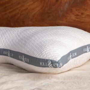 Eli & Elm | Ultimate Side Sleeper Pillow with Adjustable Filler to Get The Perfect Contour Curved Pillow for A Neck Pain Relief Sleep