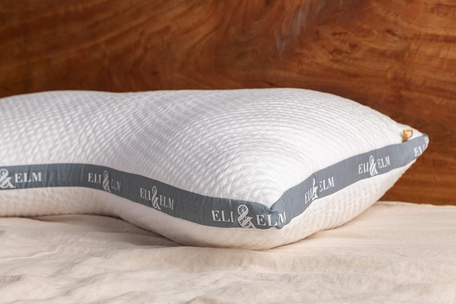 Eli & Elm | Ultimate Side Sleeper Pillow with Adjustable Filler to Get The Perfect Contour Curved Pillow for A Neck Pain Relief Sleep