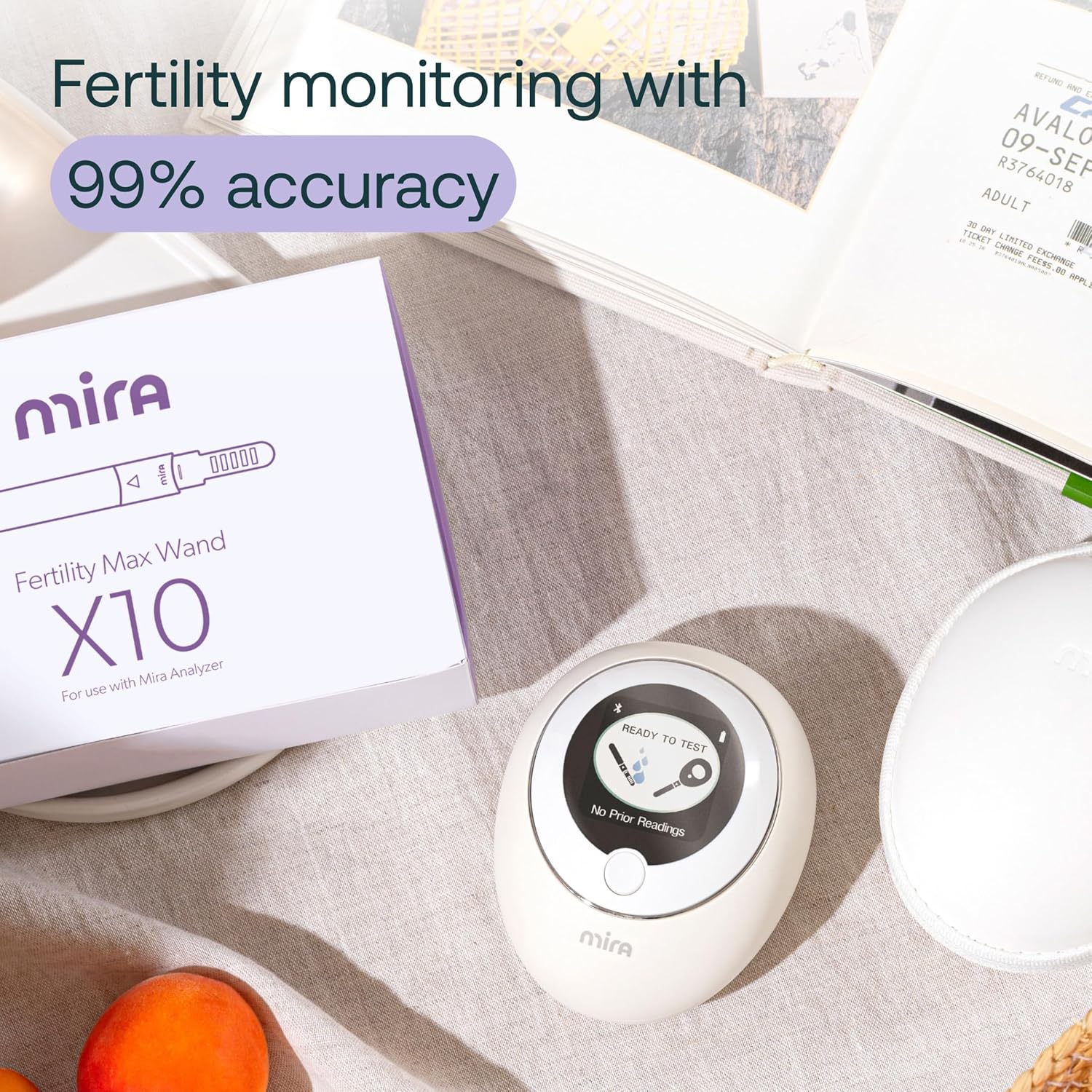 Mira MAX Bundle, includes Digital Analyzer + 30 MAX Wands to Test LH, E3G, and PdG hormone levels, Predict & Confirm Ovulation and Fertility Window