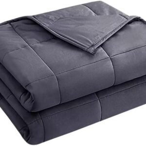 yescool Weighted Blanket for Adults (20 lbs , 60”x80”, Grey) Cooling Heavy Blanket for Sleeping Perfect for 190-210 lbs, Queen Size Breathable Blanket with Premium Glass Bead, Machine Washable