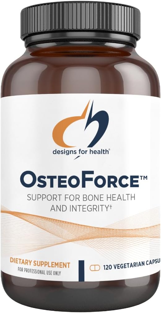 Designs for Health OsteoForce - Premium Bone Support Supplement - Highly Absorbable Nutrients Calcium Malate, Magnesium, Zinc Bisglycinate Chelate, Vitamins D + K - Non-GMO, Soy Free (120 Capsules)