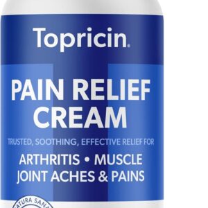 Topricin Pain Relief Therapy Cream (32 oz) Fast Acting Pain Relieving Rub for Back & Neck Aches, Fibromyalgia, Sciatica, Plantar Fasciitis, Sore Muscles & Joints, Carpal Tunnel, Chronic Pain