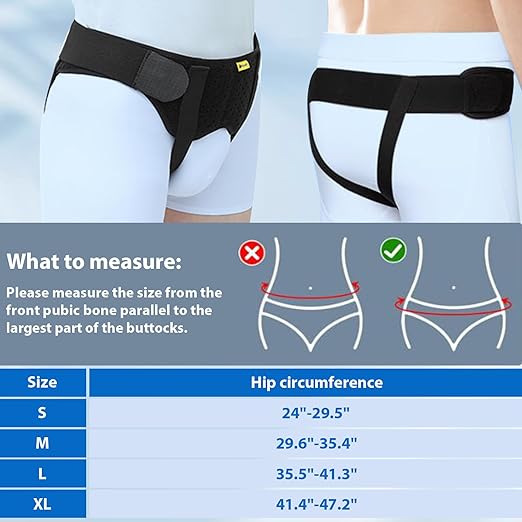 Hernia Belt for Men Hernia Support Truss for Single/Double Inguinal or Sports Hernia, Adjustable Waist Strap with 2 Removable Compression Pads Breathable Material - Image 4