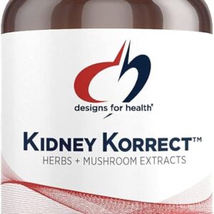 Designs for Health Kidney Korrect - Herbs + Mushrooms for Kidney Support - Vegan, Non-GMO Supplement (60 Capsules)