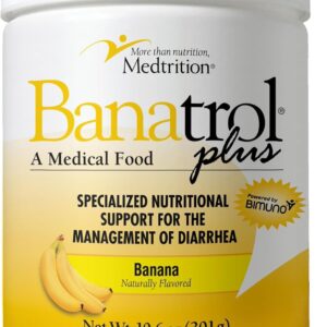 Banatrol® Natural Anti-Diarrheal with Prebiotics, Relief from Chronic Diarrhea, IBS, Recurring Diarrhea, Clinically Supported Medical Food, Non-Constipating, 28 Servings (Banana)