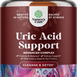 Herbal Uric Acid Cleanse and Detox - Essential Daily Kidney Cleanse and Uric Acid Support for Adults – Joint Support Supplement and Detox Cleanse with Tart Cherry Extract Capsules for Men and Women