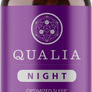 Qualia Night Sleep Aid | Non-Habit Forming | Science-Backed Supplement for Deep Refreshing Sleep | Melatonin-Free, Vegan, Non-GMO, Gluten-Free 80 count | (1 Month Supply)