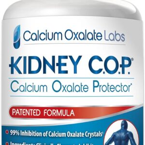 Kidney COP Calcium Oxalate Protector 120 Capsules, Patented Kidney Support for Calcium Oxalate Crystals, Stop Recurrence