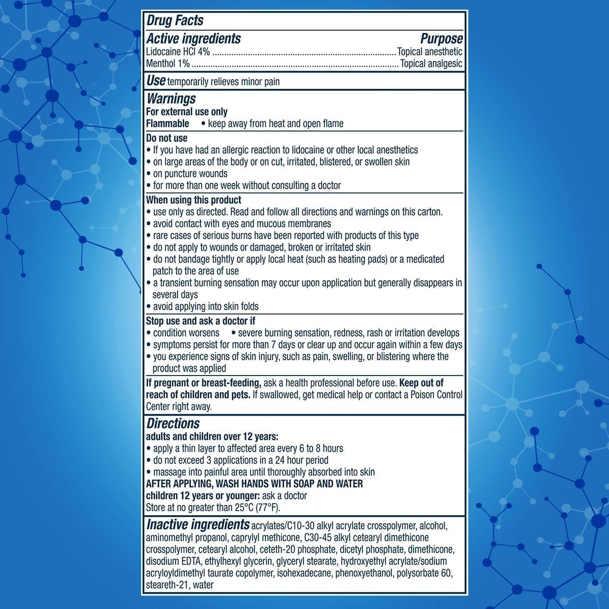 Nervive Nerve Care, Pain Relieving Cream, Max Strength Non-Greasy Topical Pain Reliever with Lidocaine and Menthol for Toes, Feet, Fingers, Hands, Legs & Arms, 3.0oz - Image 4