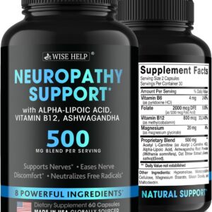 Neuropathy Support Natural Nerve Discomfort Relief - Made in USA - Nerve Antioxidant for Trigeminal Neuralgia, Diabetic & Peripheral Neuropathy - Hands, Neck, Feet & Toes Treatment Formula - 60 Caps