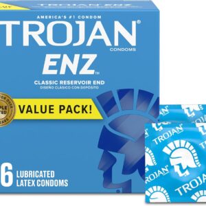 TROJAN ENZ Lubricated Condoms, Latex Condoms For Contraception and STI Protection, America’s Number One Condom, 36 Count Value Pack