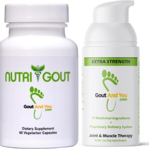 NutriGout Uric Acid Supplement and Extra Strength Joint Discomfort Relief Topical Cream