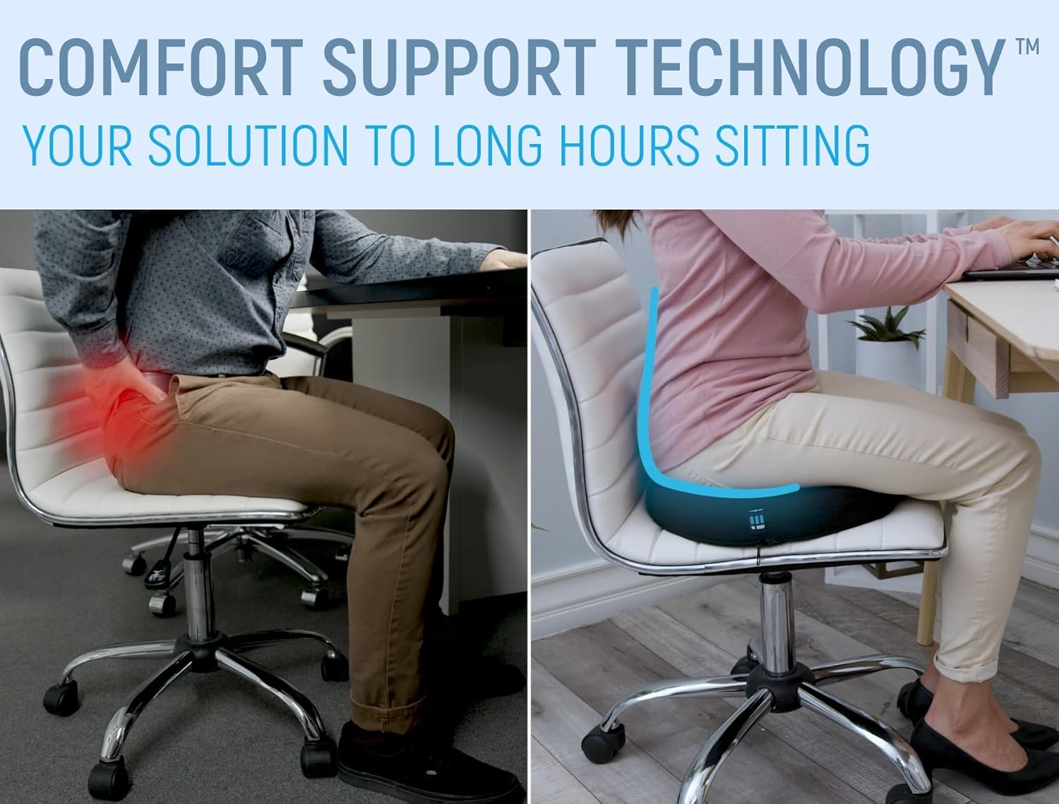 Donut Pillow Coccyx Seat Cushion for Tailbone Pain Relief, Back, Hip Pain, Hemorrhoids, Post Surgery, Postpartum Pregnancy, Office Desk Chair, Wheelchair, Travel, Medium Firmness Supports 240 Lbs - Image 2