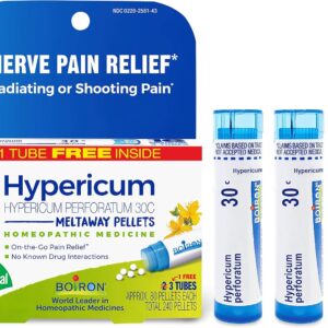 Boiron Hypericum Perforatum 30C Homeopathic Medicine for Relief from Nerve Pain, Toothaches, Pain in Legs or Back, and Shooting Pains - 3 Count (240 Pellets)