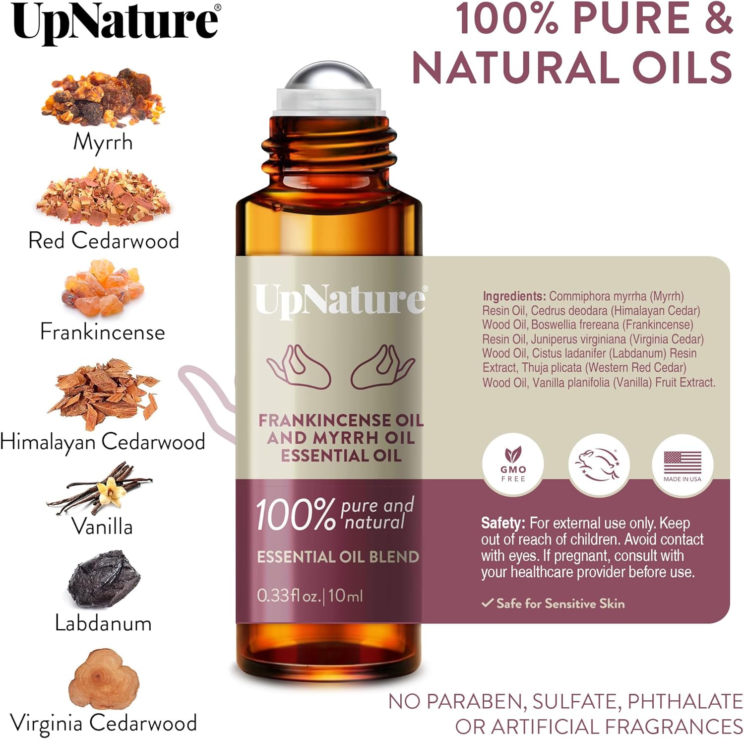 UpNature Frankincense and Myrrh Essential Oil Roll On – 100% Natural Frankincense & Myrrh for Skin & Face - Image 4