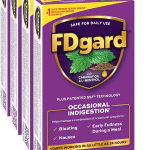 FDgard Gut Health Supplement, Indigestion, Nausea & Bloating, Upset Stomach, 144 Capsules