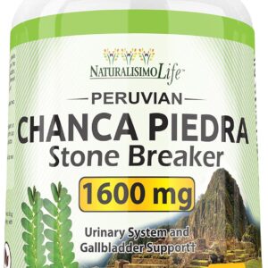 NaturalisimoLife Chanca Piedra 1600 mg - 120 Tablets Kidney Stone Crusher Gallbladder Support Peruvian Chanca Piedra Made in The USA