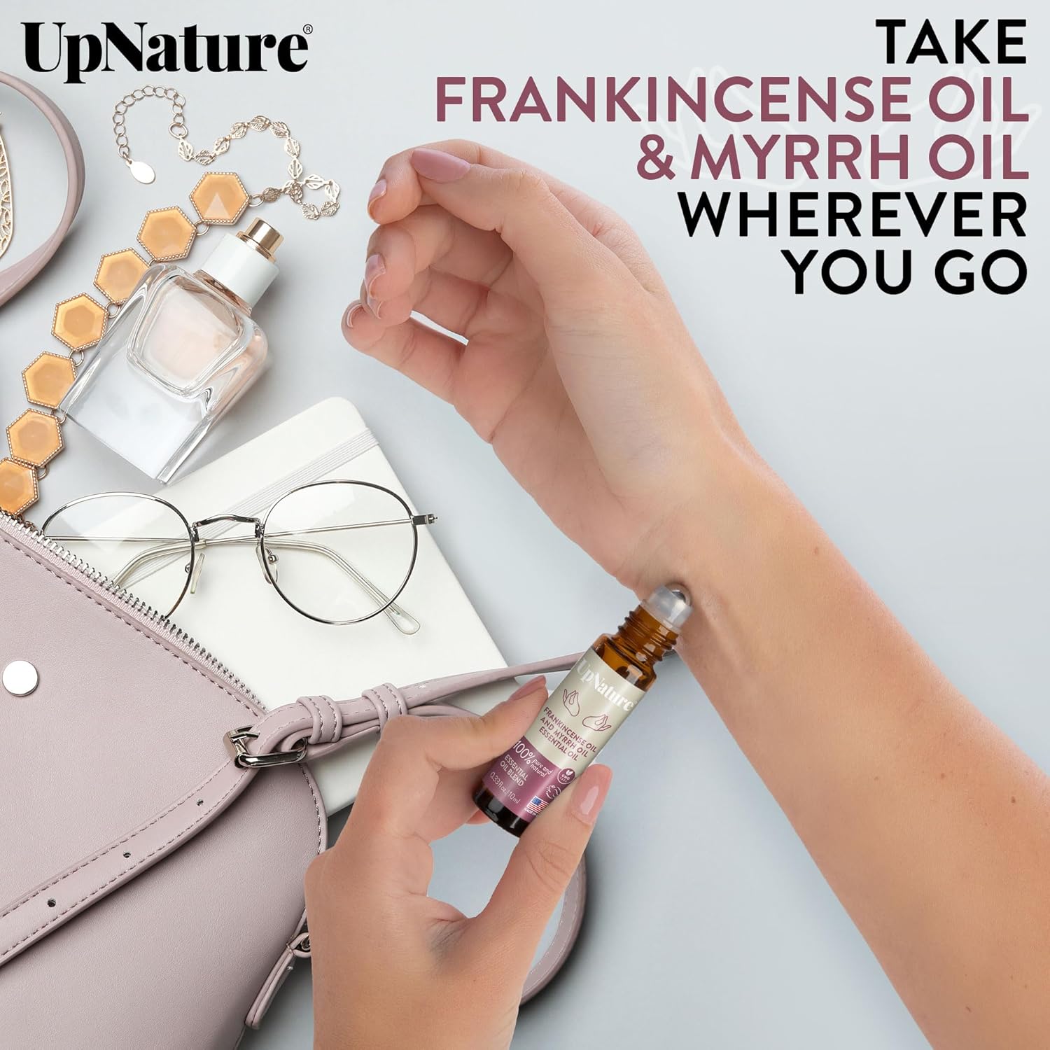 UpNature Frankincense and Myrrh Essential Oil Roll On – 100% Natural Frankincense & Myrrh for Skin & Face - Image 2