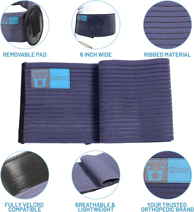 Everyday Medical Umbilical Hernia Belt - For Men and Women – Abdominal Hernia Binder for Belly Button Navel Hernia Support, Helps Relieve Pain - for Incisional, Epigastric, Ventral, & Inguinal Hernia - Image 2