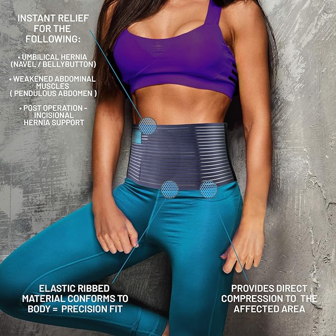 Everyday Medical Umbilical Hernia Belt - For Men and Women – Abdominal Hernia Binder for Belly Button Navel Hernia Support, Helps Relieve Pain - for Incisional, Epigastric, Ventral, & Inguinal Hernia - Image 4