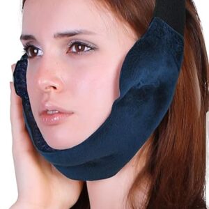 Dental Pain Relief Pack for Facial Pain and TMJ Relief | Includes 8 Inch Elastic Extender Strap for Extra Length Where Needed | Dual Use Ice Pack for Cold Therapy + Soft Plush Warm Compress for Heat
